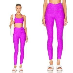 NWT Beyond Yoga Spacedye At Your Leisure High Waisted Legging Vivid Plum Heather